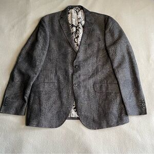Etro Blazer Linen Silk Paisley Superleggera Designer Italy Sz 56 IT or 46-48 US